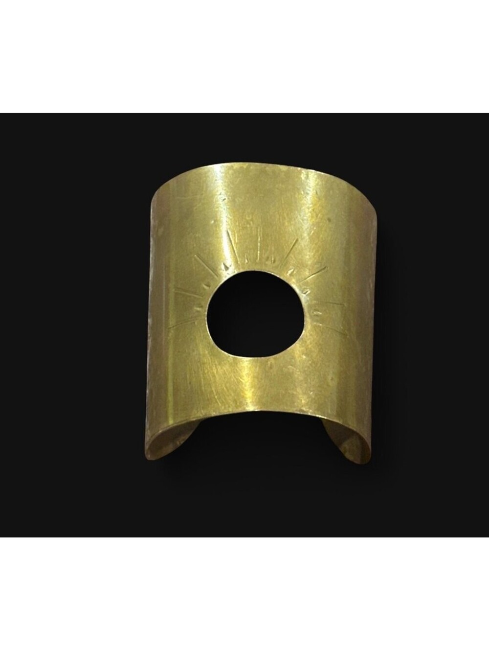 $100 Vintage Laurel Hill Artisan Brass Boho Cuff Bracelet ‘Celestial Eclipse’